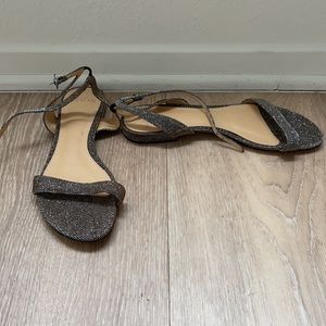 Alexandre Birman metallic silver glitter sandal